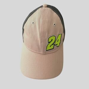 Nascar Jeff Gordan 4 Time Champ Womens New Era Adjustable Hat Pink Gray Cap